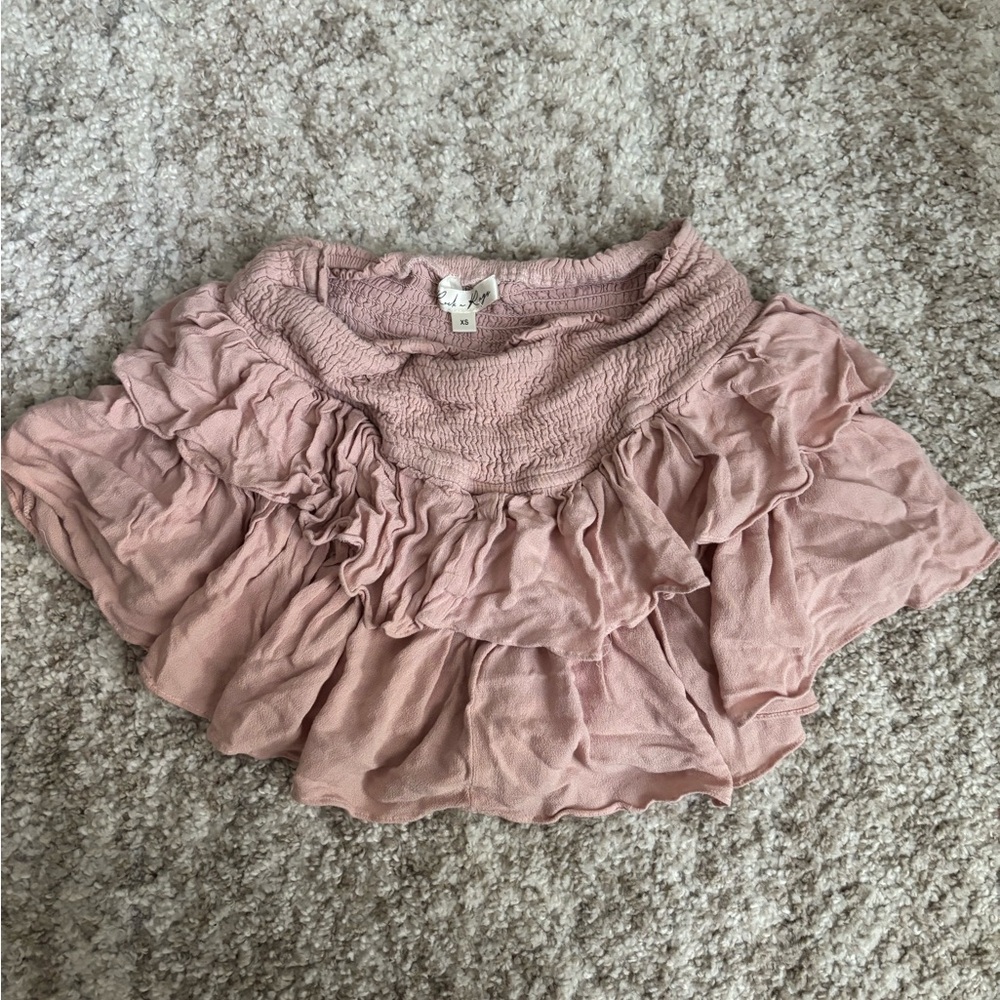 Pink Ruffled Mini Skirt - Picture 6 of 8